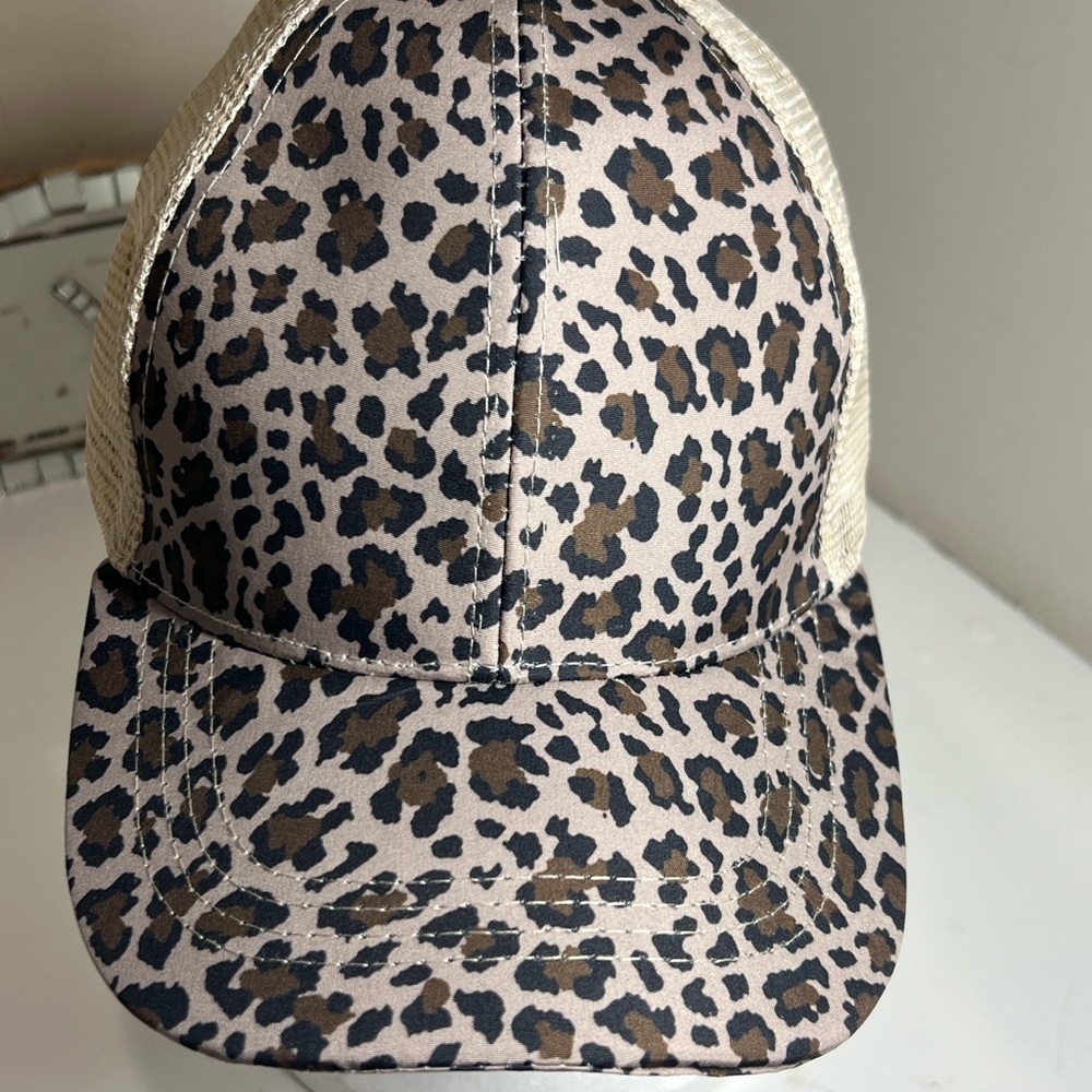 Brown and Black Leopard Print Hat